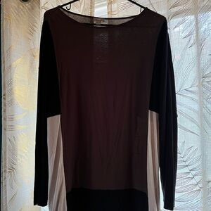 J. Jill Black and Cream Long Sleeve Mini Dress